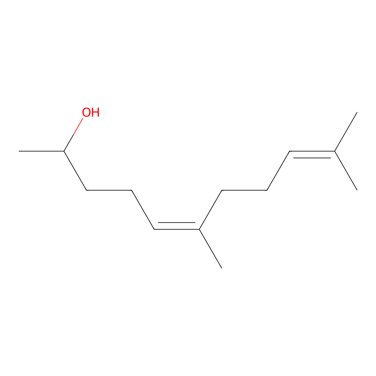 5,9-Undecadien-2-ol, 6,10-dimethyl- molecular structure, CAS 53837-34-6