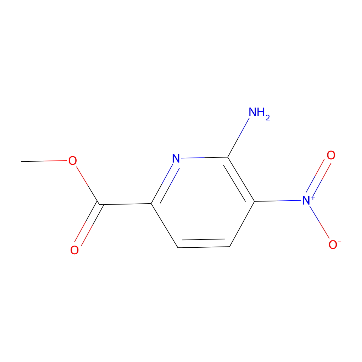 Methyl 6-amino-5-nitropyridine-2-carboxylate molecular structure, CAS 538372-32-6
