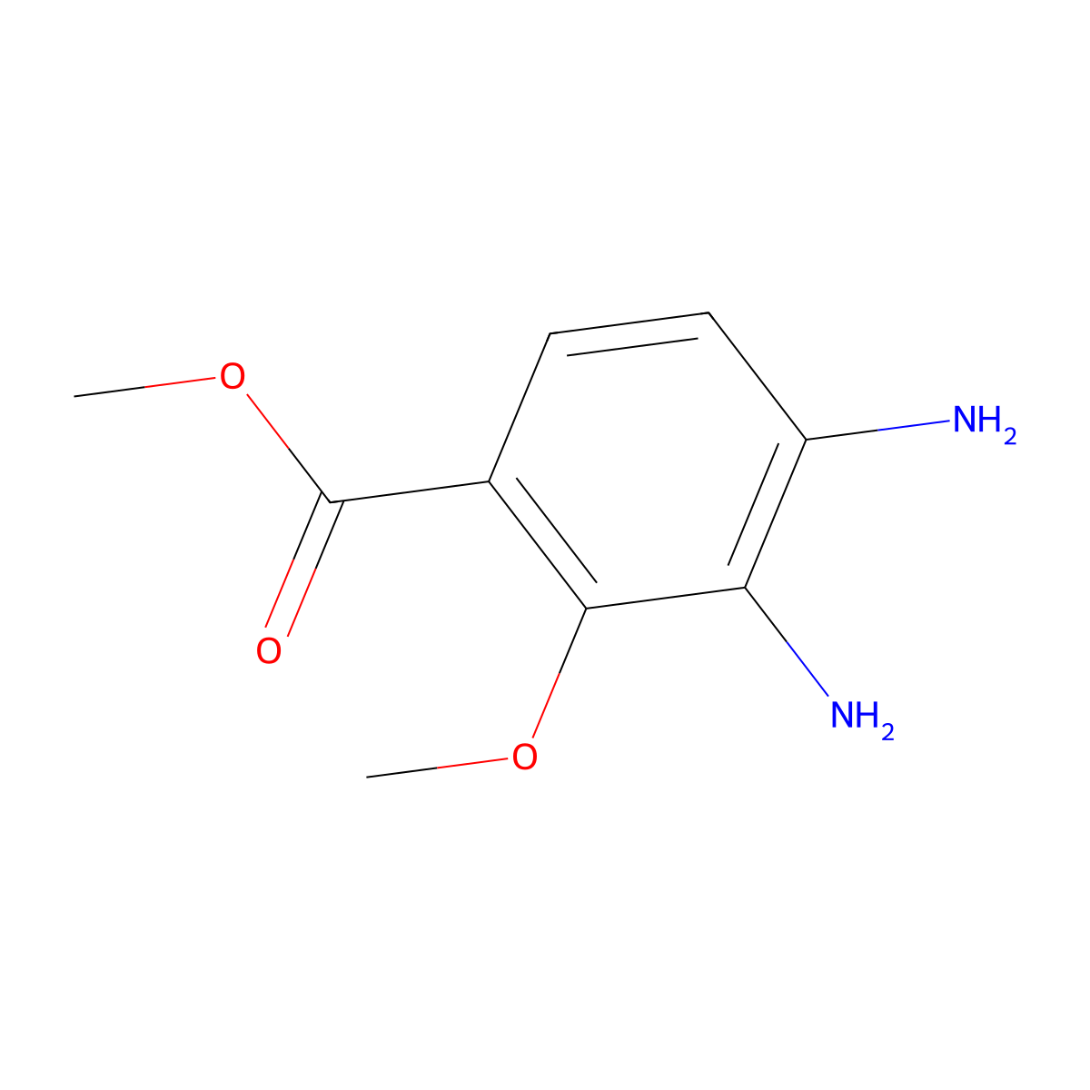 Methyl 3,4-diamino-2-methoxybenzoate molecular structure, CAS 538372-37-1