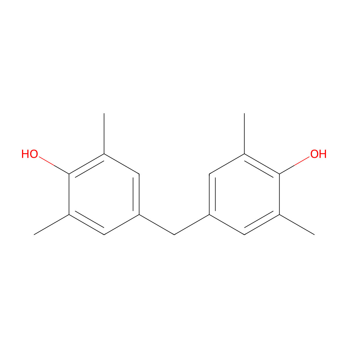 4,4'-Methylenebis(2,6-dimethylphenol) molecular structure, CAS 5384-21-4