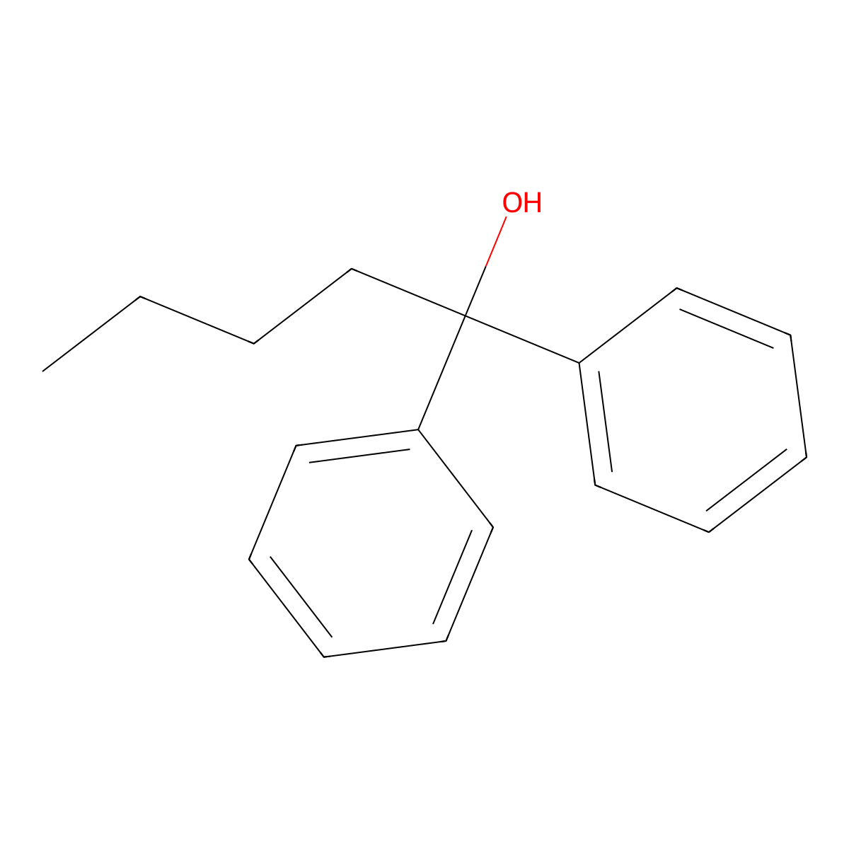 1,1-Diphenylpentan-1-ol molecular structure, CAS 5384-63-4