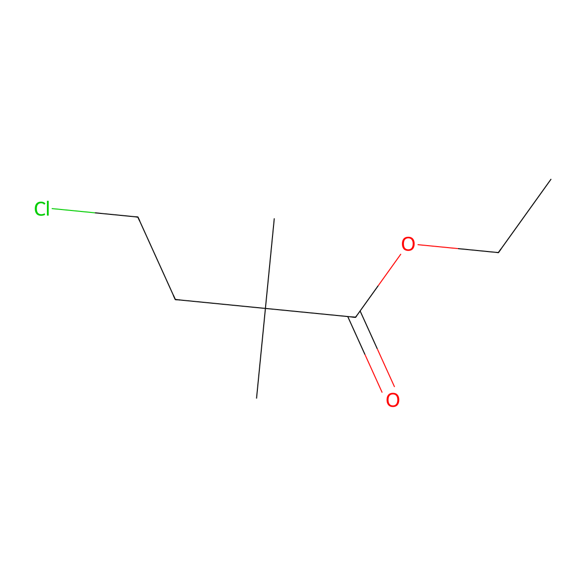 Ethyl 4-chloro-2,2-dimethylbutanoate molecular structure, CAS 53840-29-2