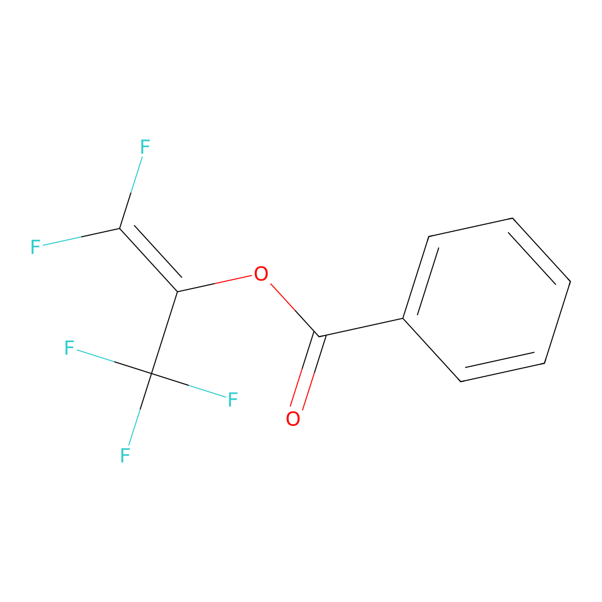 Pentafluoroprop-1-en-2-yl benzoate molecular structure, CAS 53841-60-4