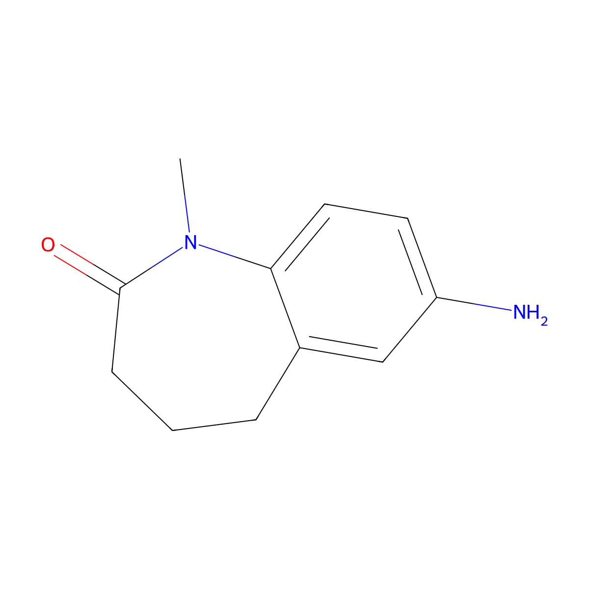 7-Amino-1-methyl-1,3,4,5-tetrahydro-benzo[B]azepin-2-one molecular structure, CAS 53841-98-8