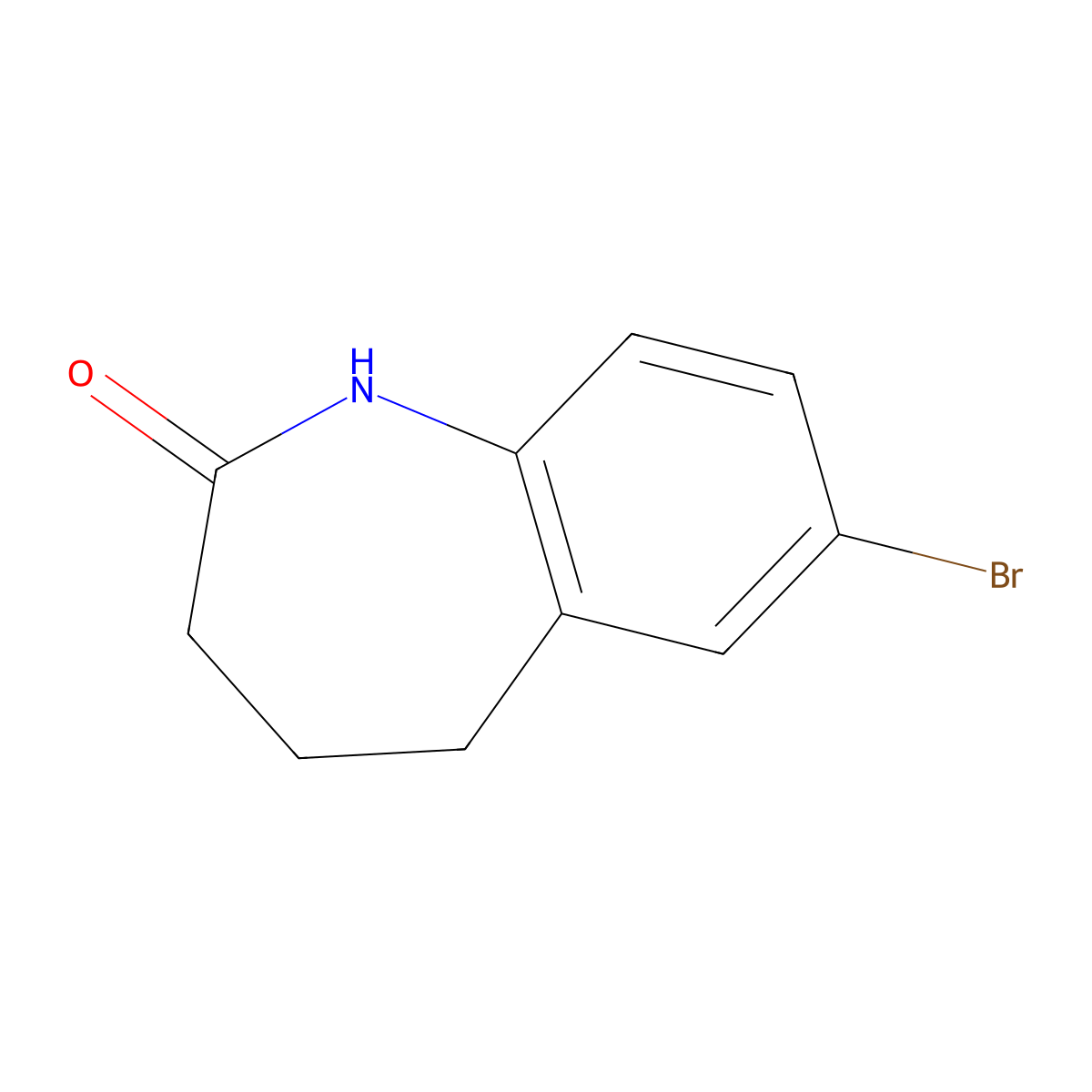 7-Bromo-1,3,4,5-tetrahydro-2H-1-benzazepin-2-one molecular structure, CAS 53841-99-9