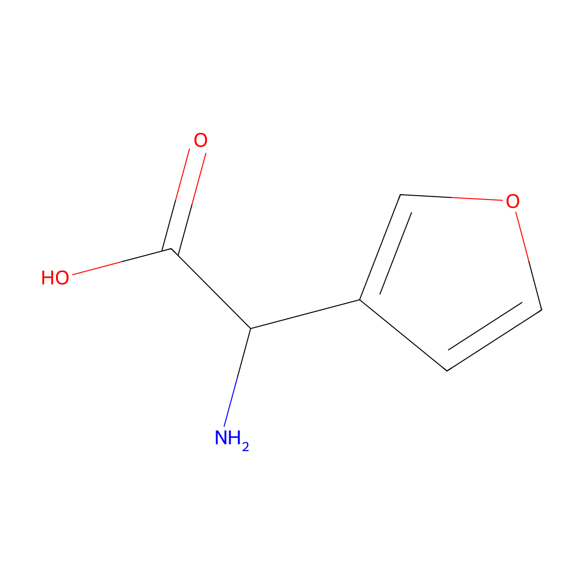2-Amino-2-(furan-3-yl)acetic acid molecular structure, CAS 53845-43-5