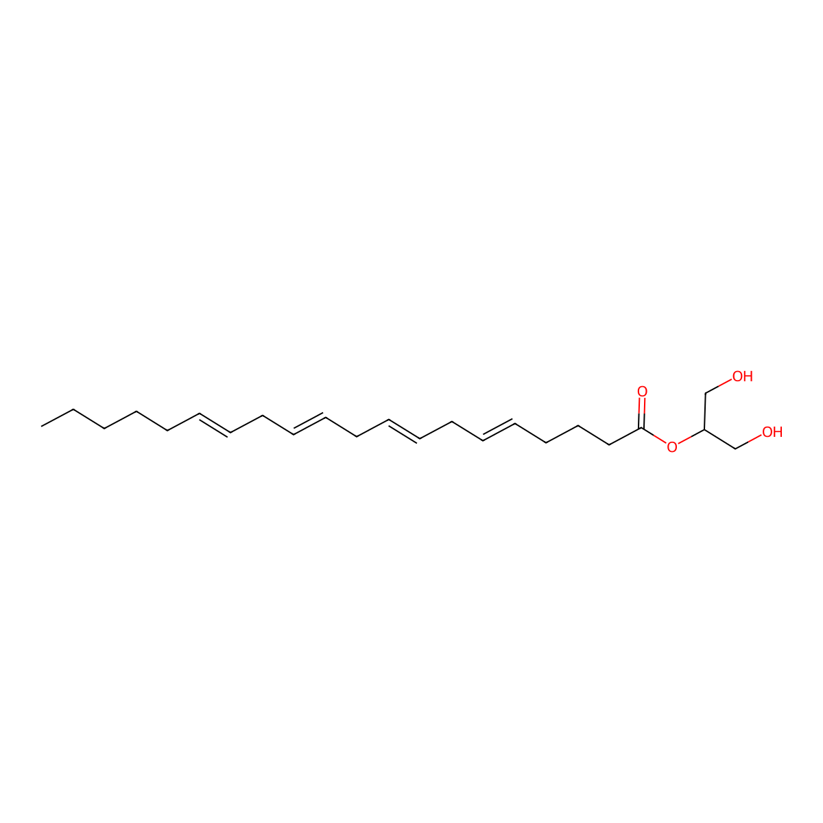 2-Arachidonylglycerol molecular structure, CAS 53847-30-6