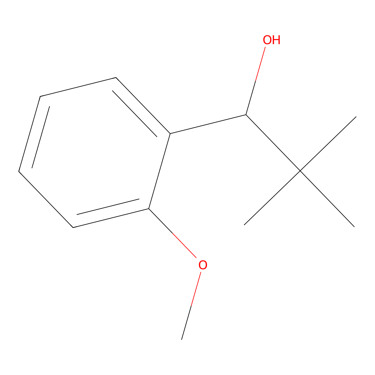 1-(2-Methoxyphenyl)-2,2-dimethylpropan-1-ol molecular structure, CAS 53847-36-2