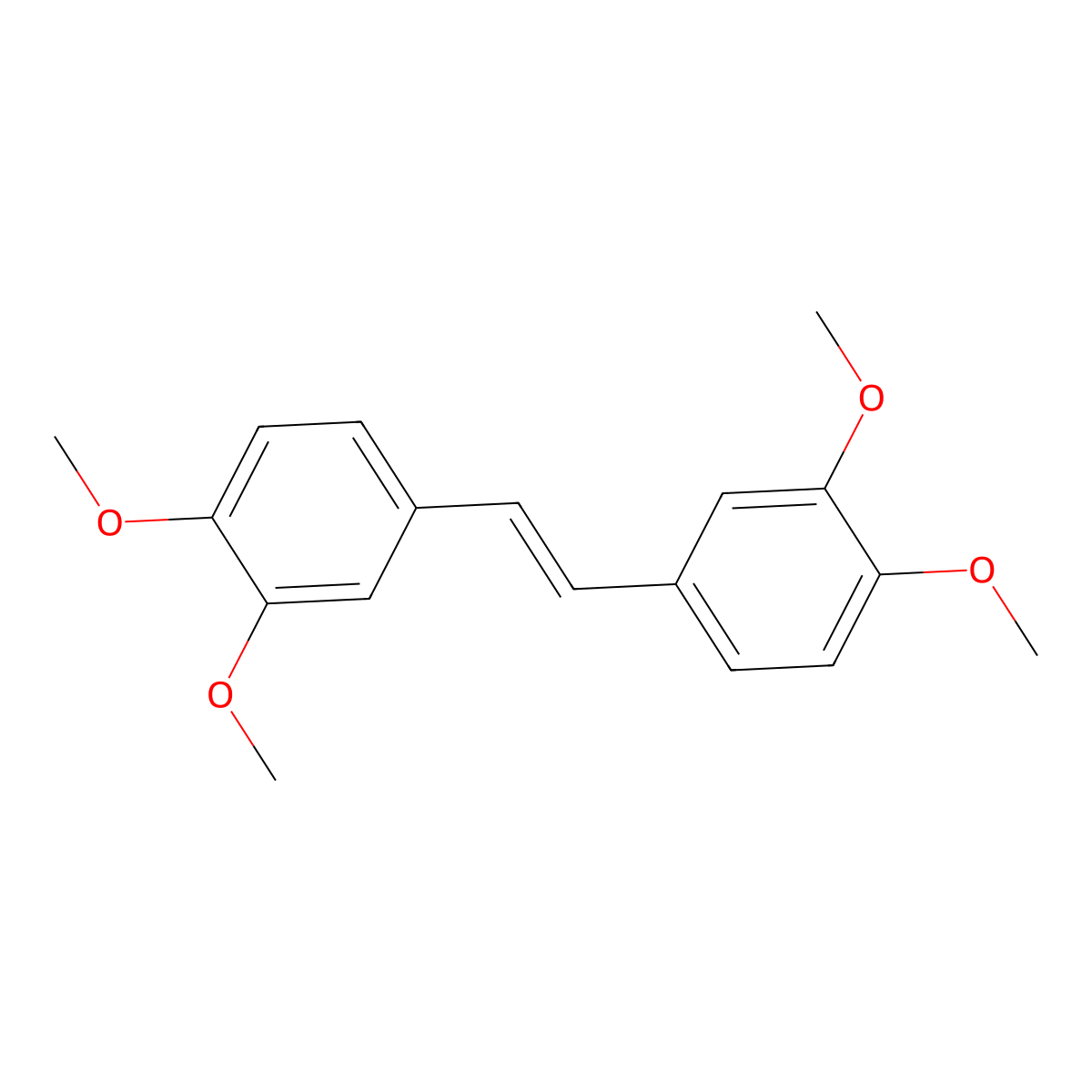 3,3',4,4'-Tetramethoxystilbene molecular structure, CAS 5385-62-6
