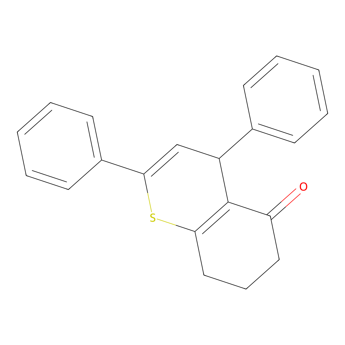 5H-1-Benzothiopyran-5-one, 4,6,7,8-tetrahydro-2,4-diphenyl- molecular structure, CAS 53853-00-2
