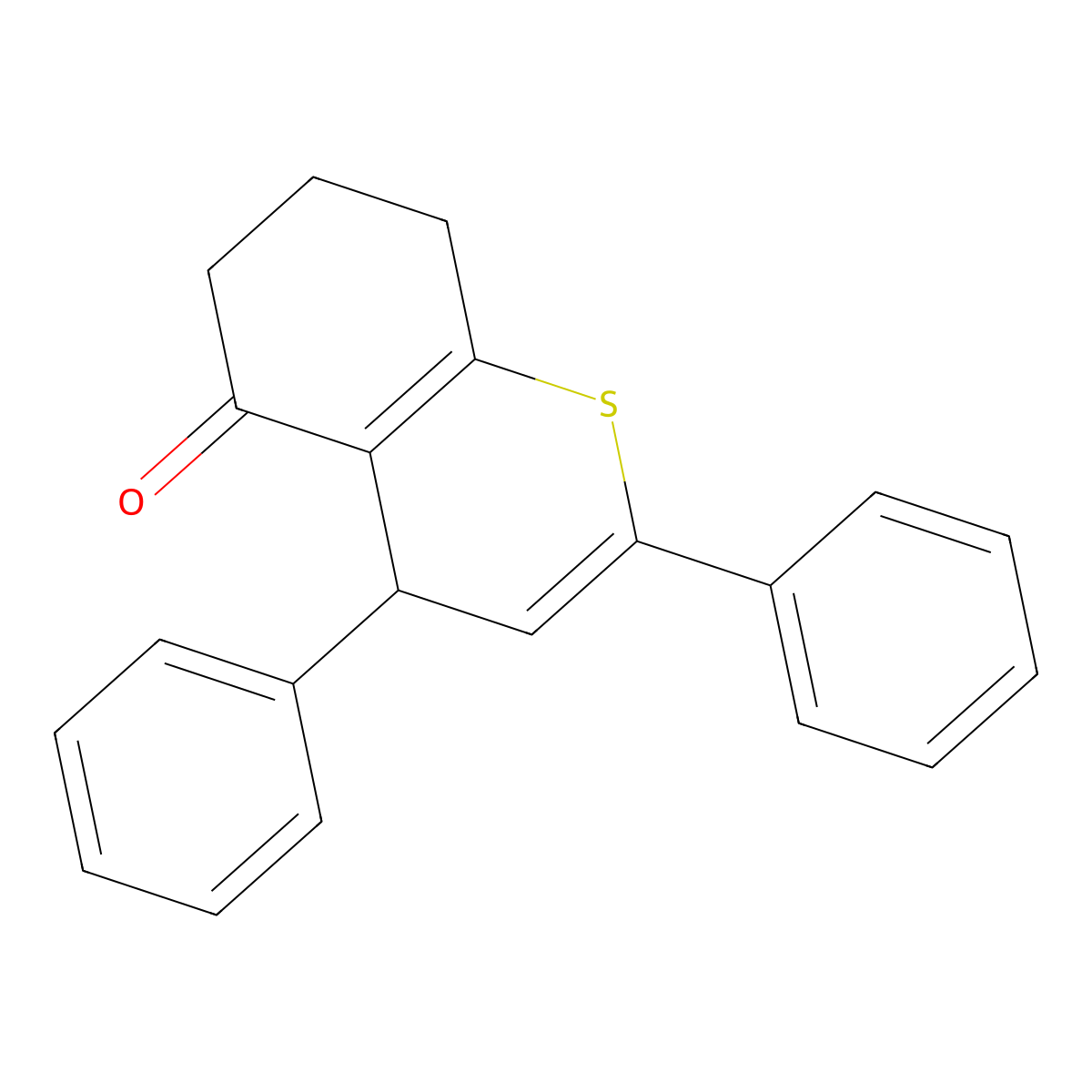 5H-1-Benzothiopyran-5-one, 4,6,7,8-tetrahydro-2,4-diphenyl- molecular structure, CAS 53853-00-2