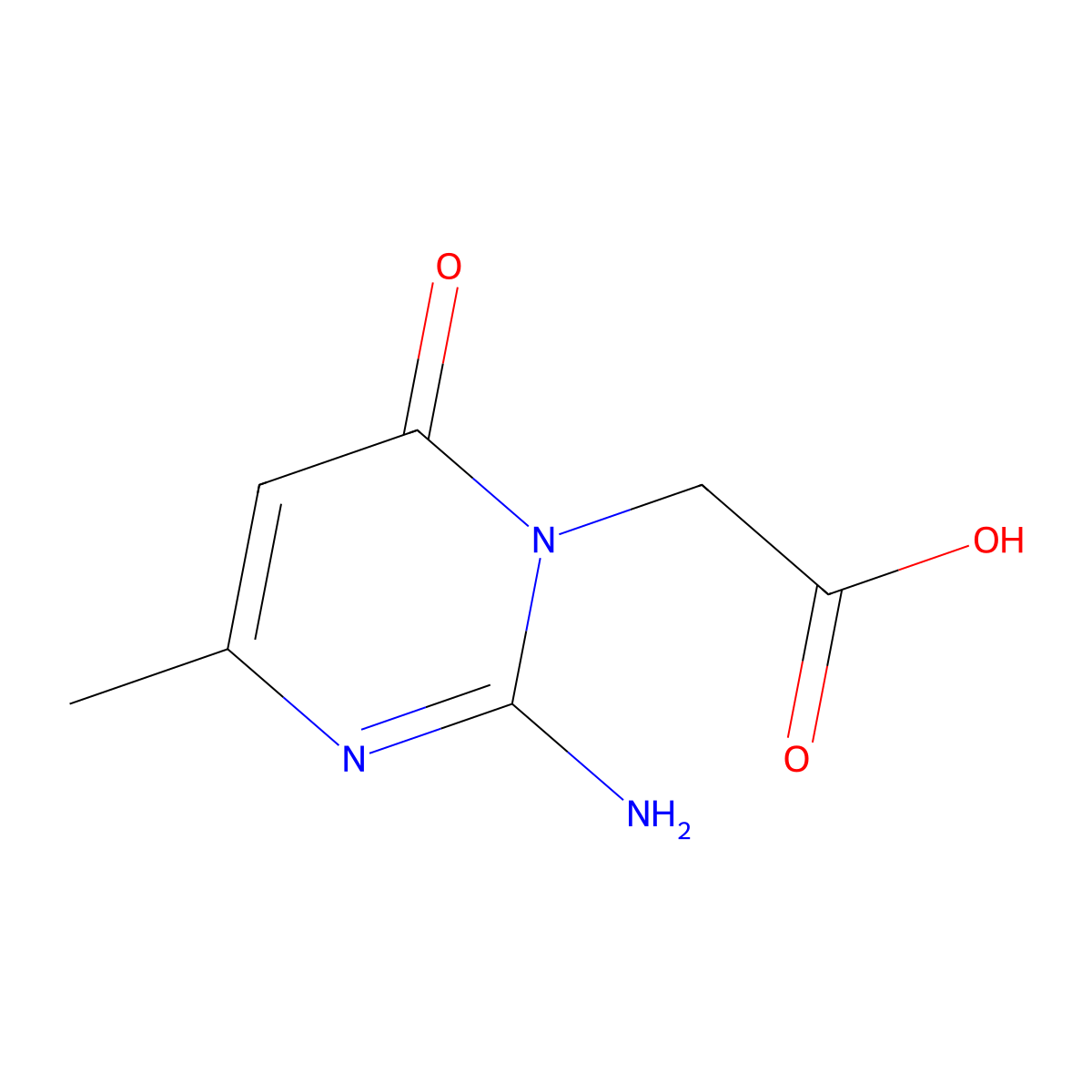 (2-Amino-4-methyl-6-oxo-6H-pyrimidin-1-yl)acetic acid molecular structure, CAS 53854-15-2