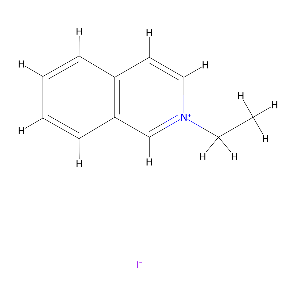Isoquinolinium, 2-ethyl-, iodide molecular structure, CAS 53854-49-2