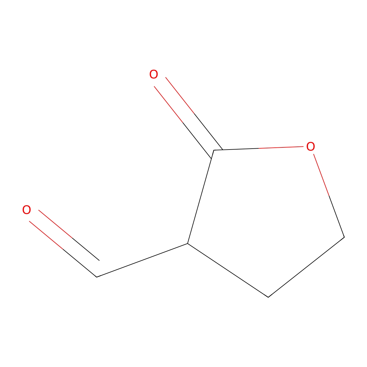 2-Oxooxolane-3-carbaldehyde molecular structure, CAS 53855-26-8
