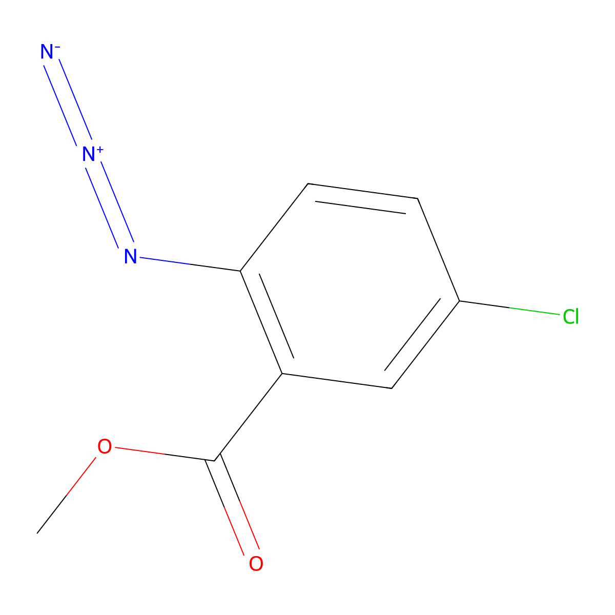 Methyl 2-azido-5-chlorobenzoate molecular structure, CAS 53855-35-9