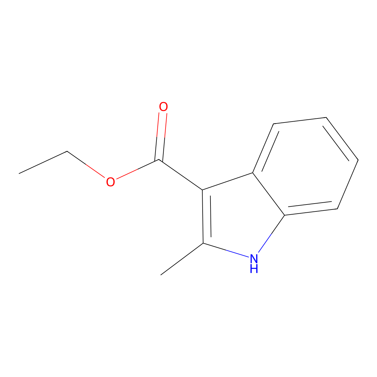 ethyl 2-methyl-1H-indole-3-carboxylate molecular structure, CAS 53855-47-3
