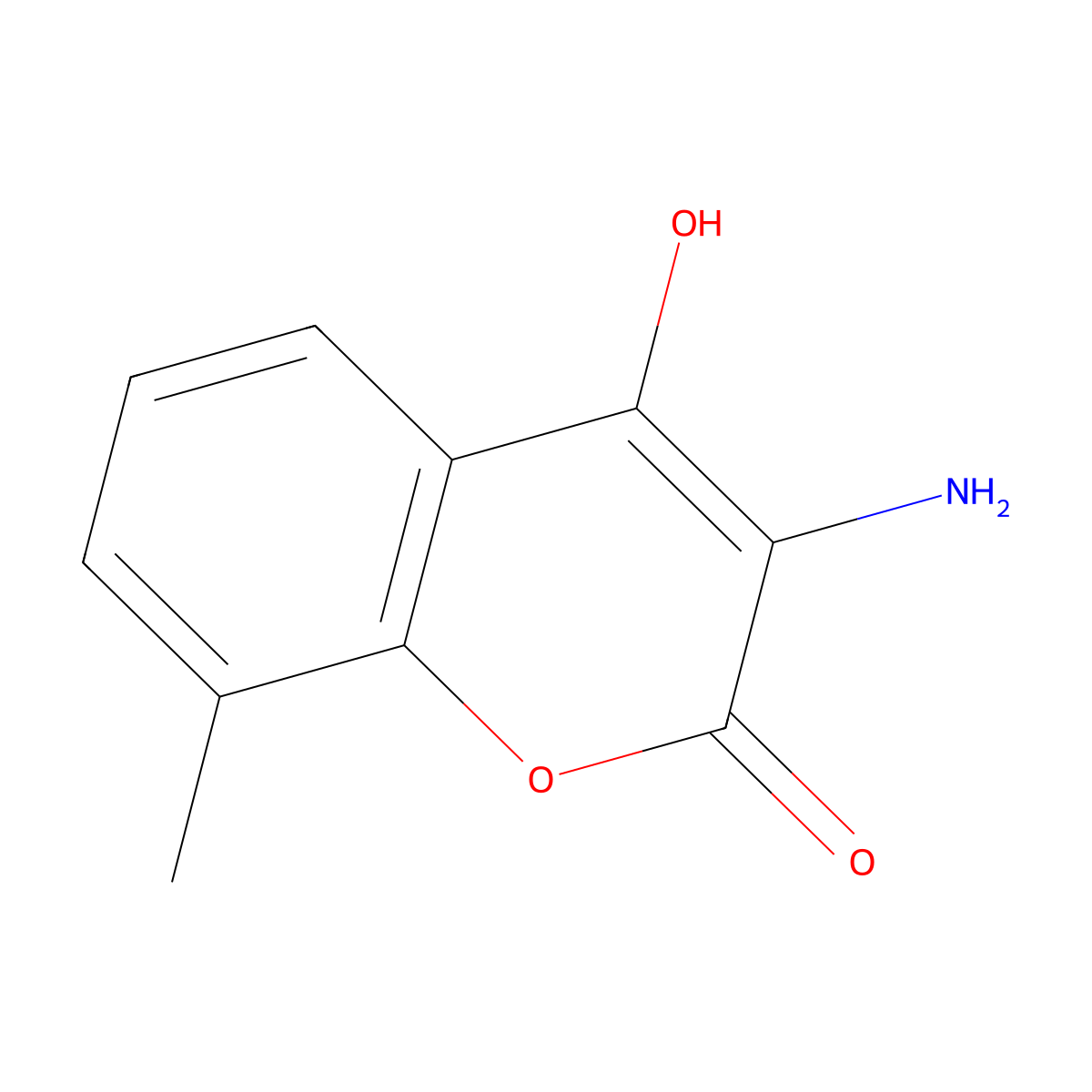 3-amino-4-hydroxy-8-methyl-2H-chromen-2-one molecular structure, CAS 53855-57-5