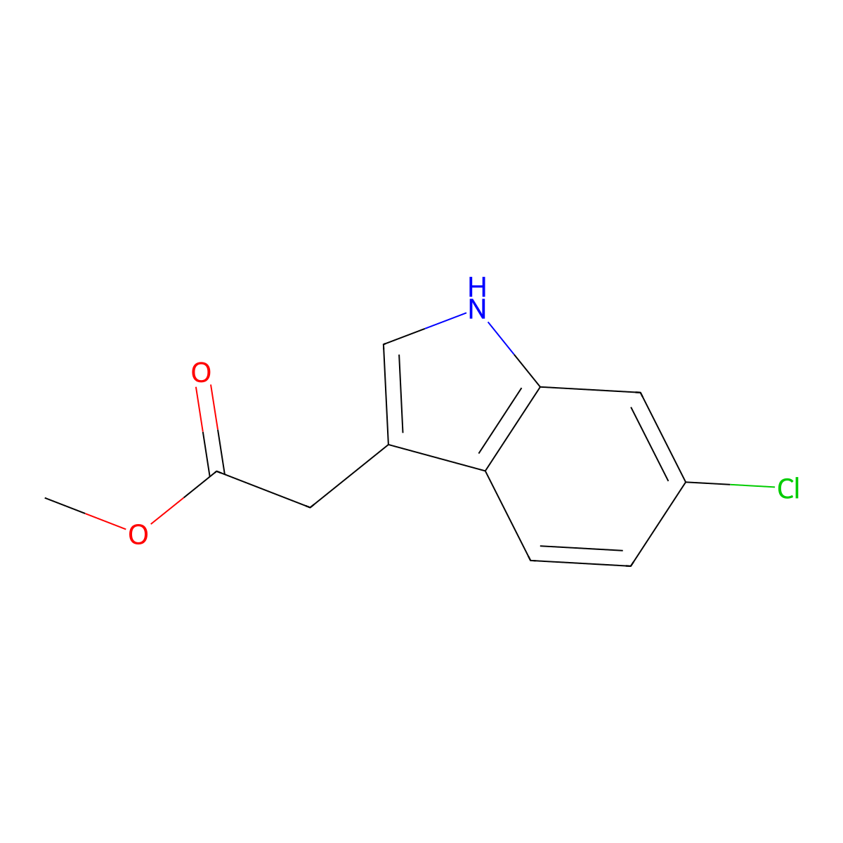 Methyl 2-(6-chloro-1H-indol-3-yl)acetate molecular structure, CAS 53859-25-9