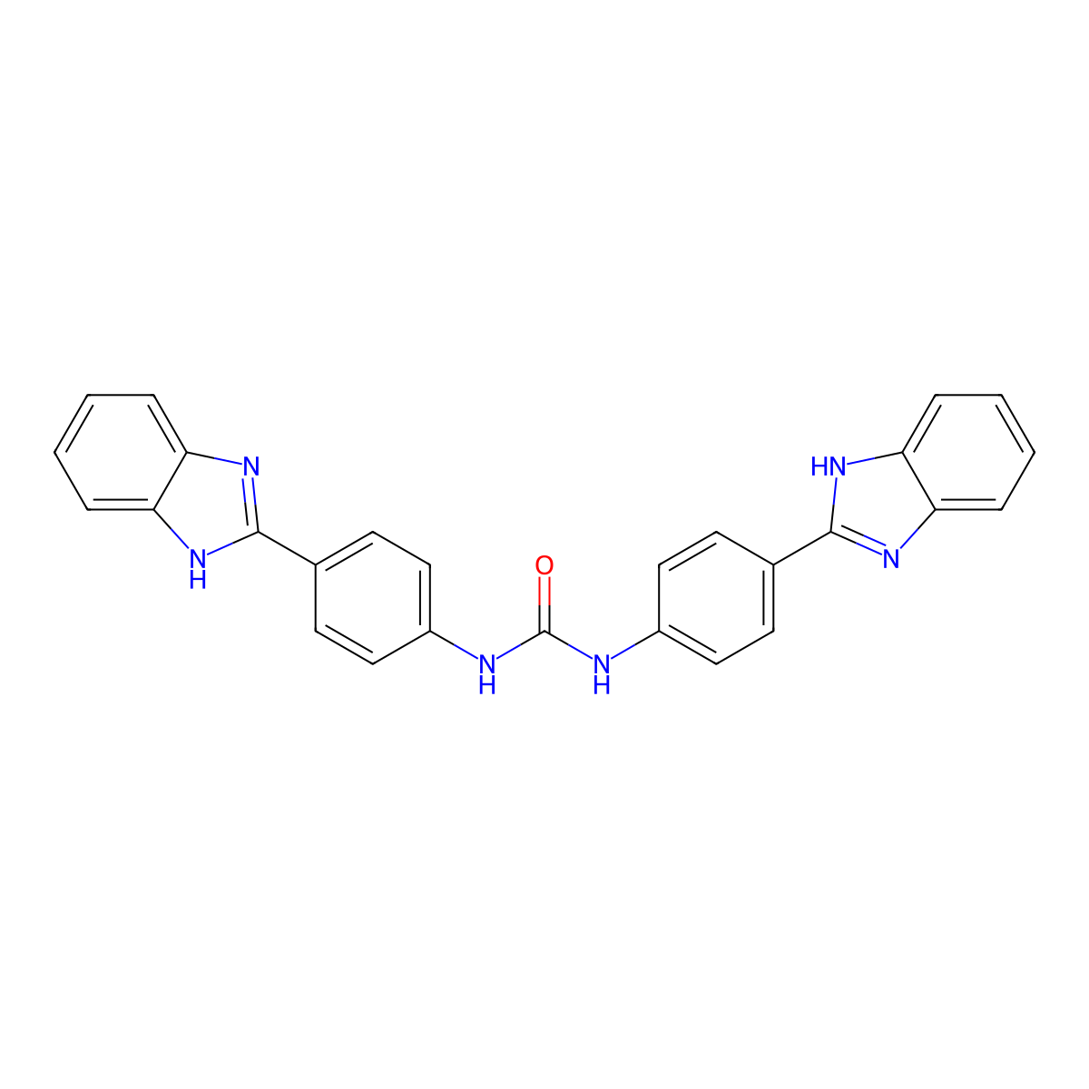 1,3-bis[4-(1H-benzimidazol-2-yl)phenyl]urea molecular structure, CAS 53859-71-5