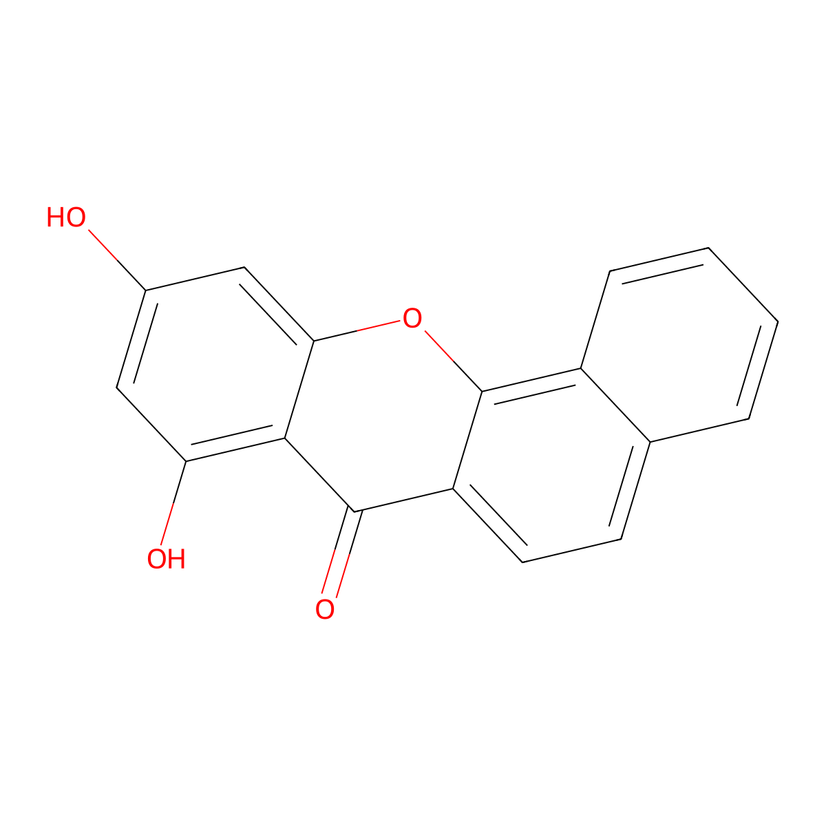8,10-dihydroxy-7H-benzo[c]xanthen-7-one molecular structure, CAS 53865-02-4