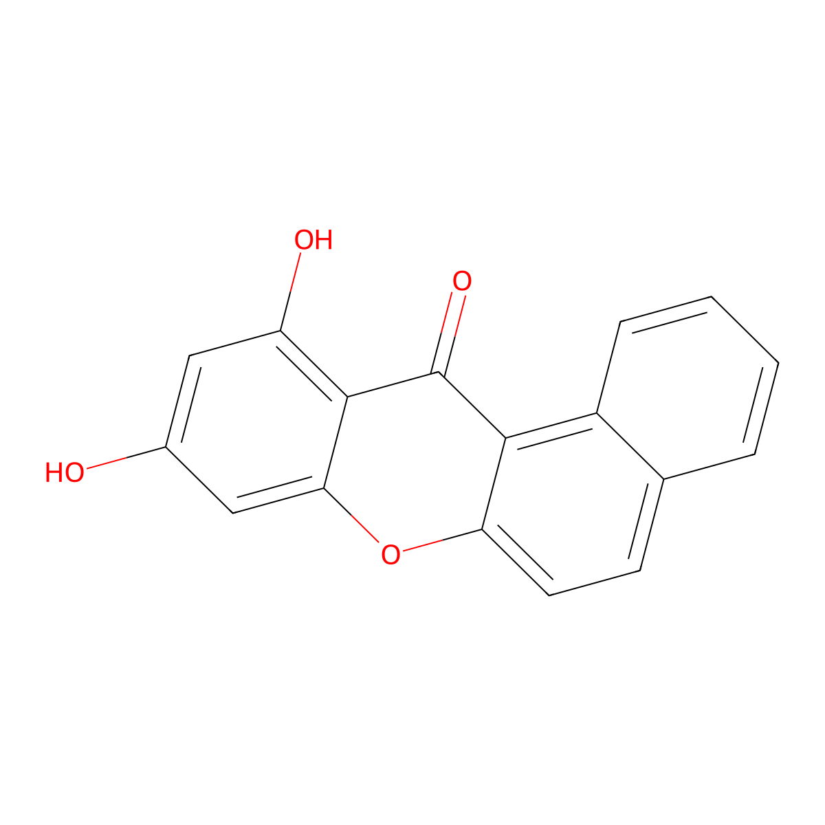 9,11-dihydroxy-12H-benzo(a)xanthen-12-one molecular structure, CAS 53865-04-6