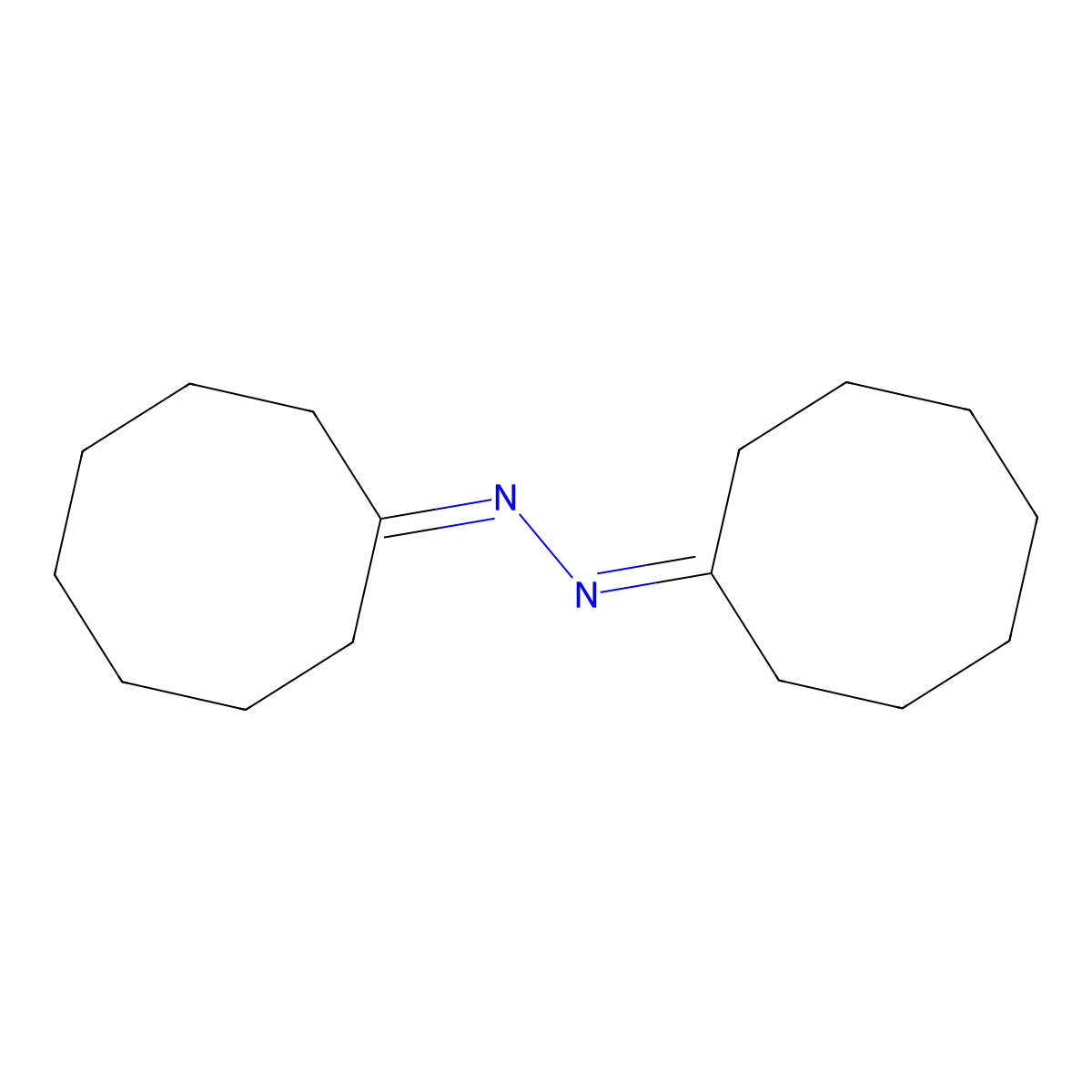 Dicyclooctylidenehydrazine molecular structure, CAS 53867-57-5