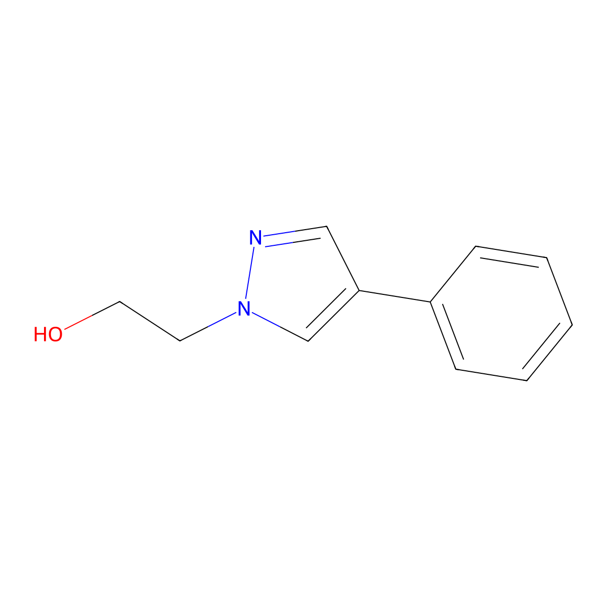 2-(4-phenyl-1H-pyrazol-1-yl)ethan-1-ol molecular structure, CAS 53868-58-9