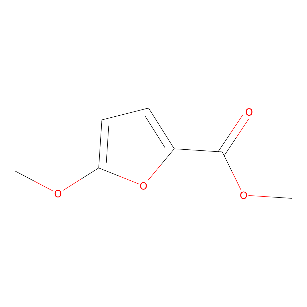 2-Furancarboxylic acid, 5-methoxy-, methyl ester molecular structure, CAS 53869-94-6