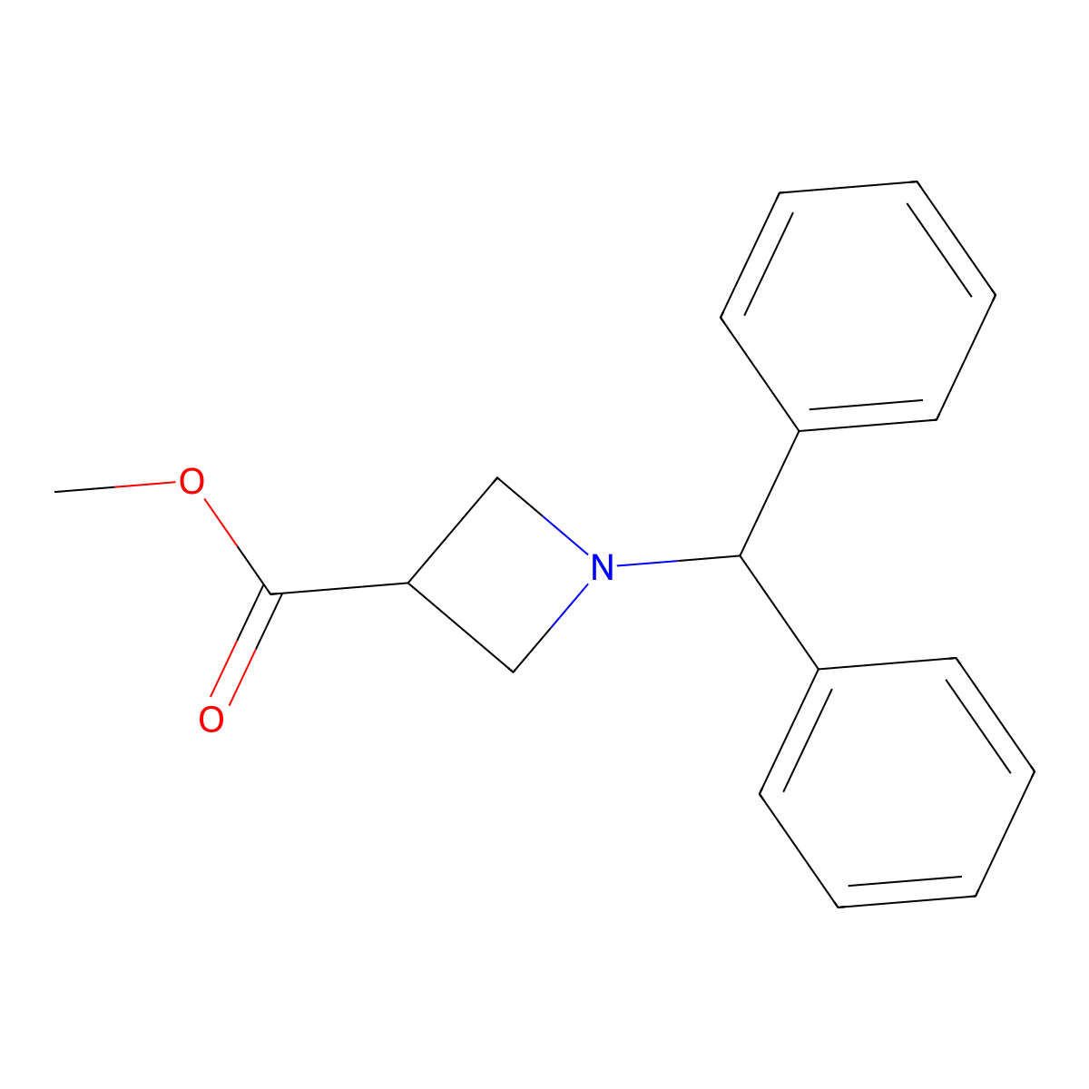 Methyl 1-(diphenylmethyl)azetidine-3-carboxylate molecular structure, CAS 53871-06-0