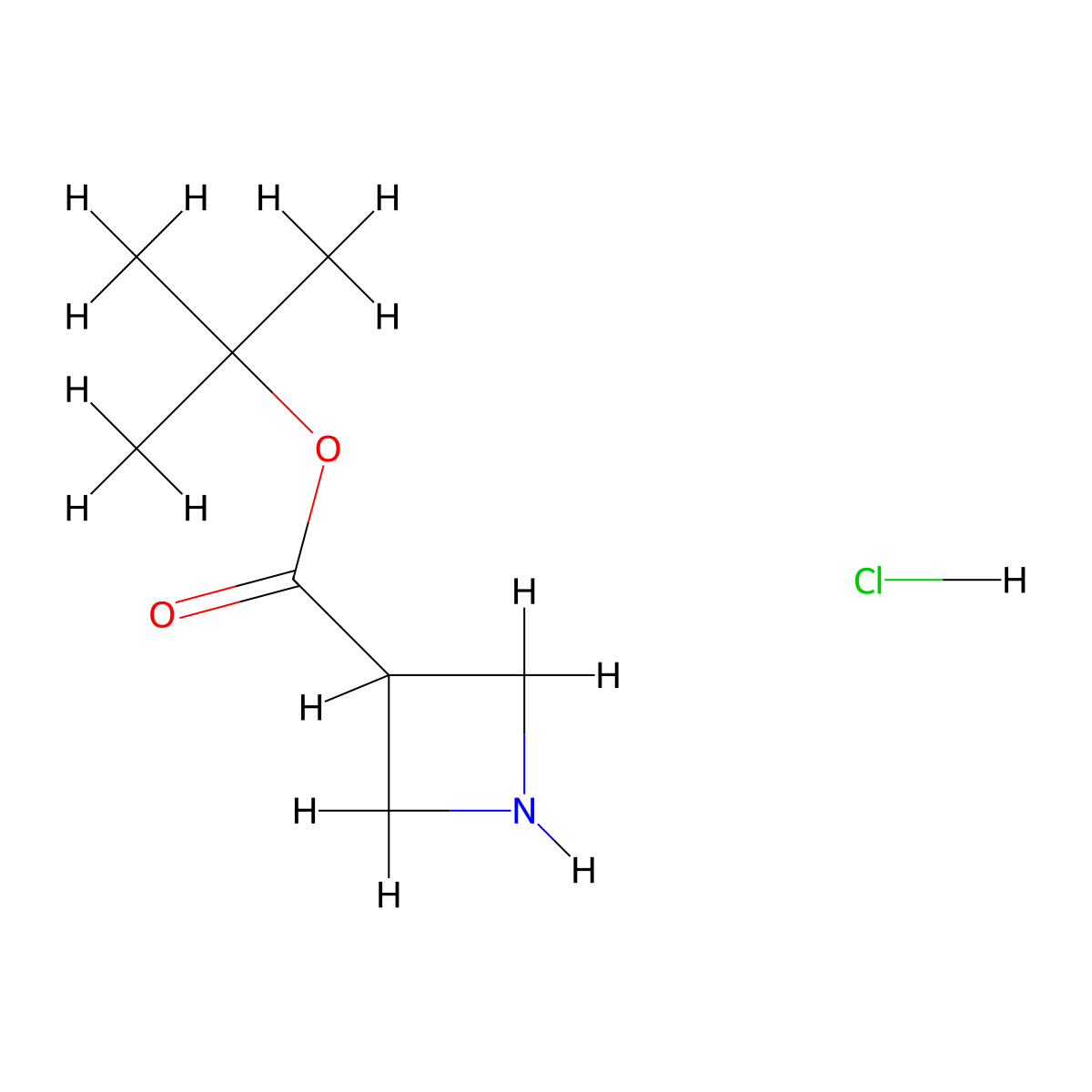 tert-Butyl azetidine-3-carboxylate hydrochloride molecular structure, CAS 53871-08-2