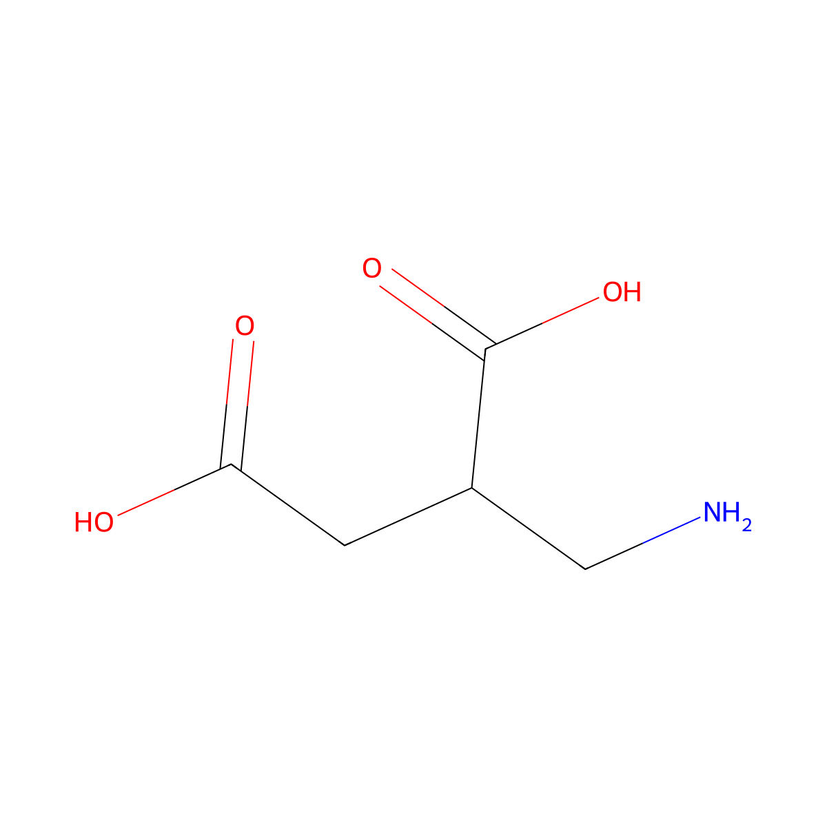 2-(Aminomethyl)butanedioic acid molecular structure, CAS 53874-24-1