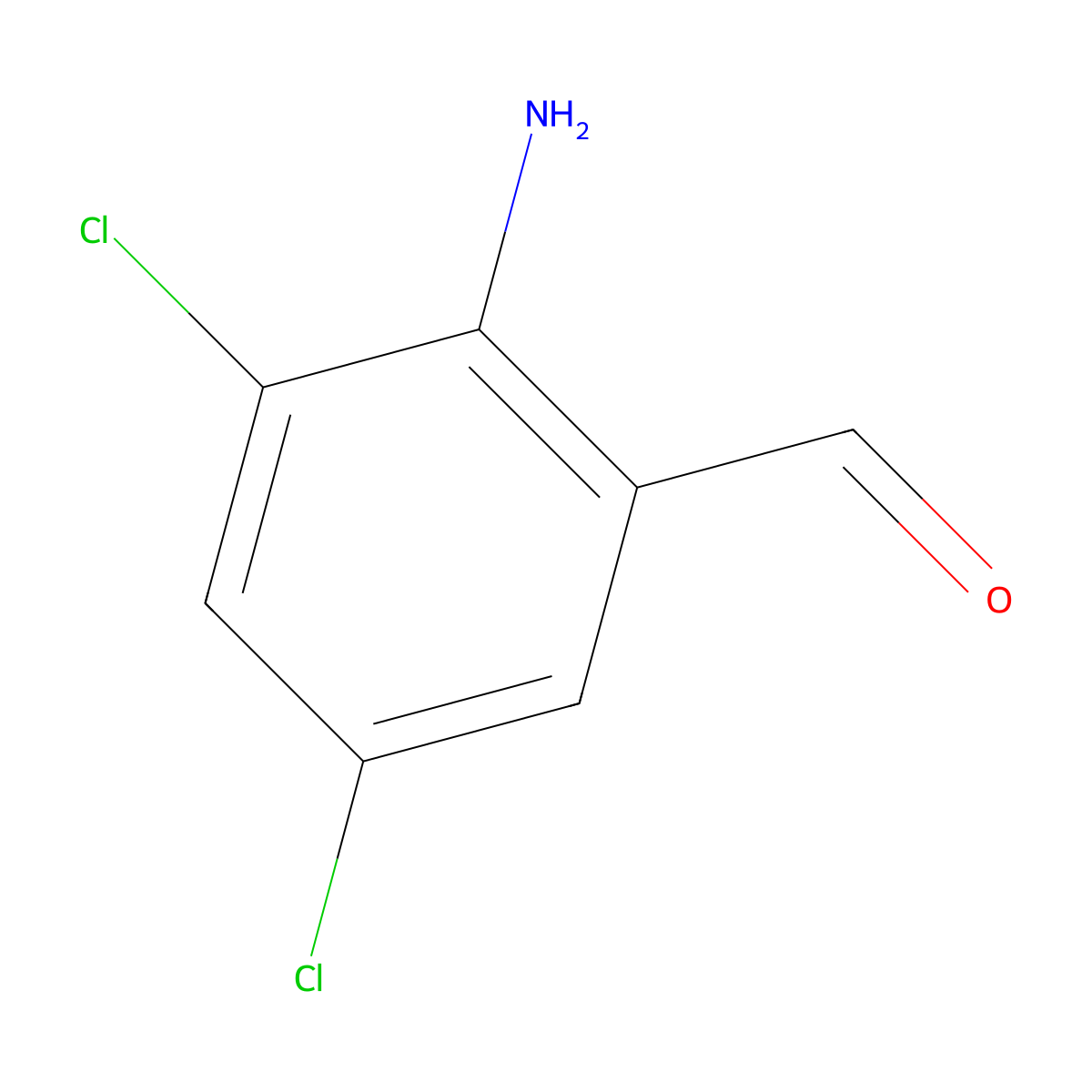 2-Amino-3,5-dichlorobenzaldehyde molecular structure, CAS 53874-72-9