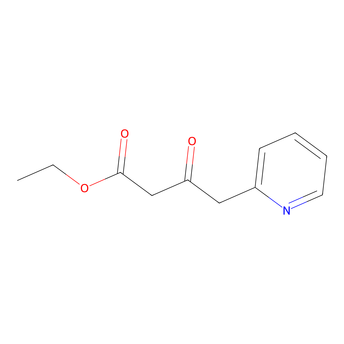 Ethyl 3-oxo-4-(pyridin-2-yl)butanoate molecular structure, CAS 53876-13-4