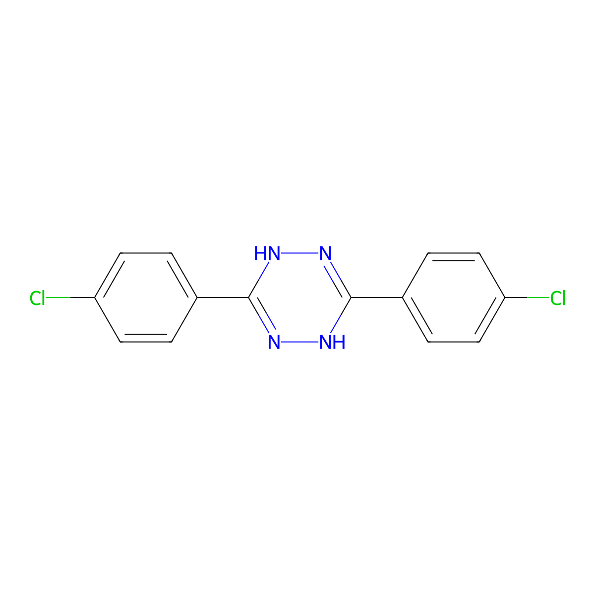 3,6-Bis(4-chlorophenyl)-1,4-dihydro-1,2,4,5-tetrazine molecular structure, CAS 53876-70-3