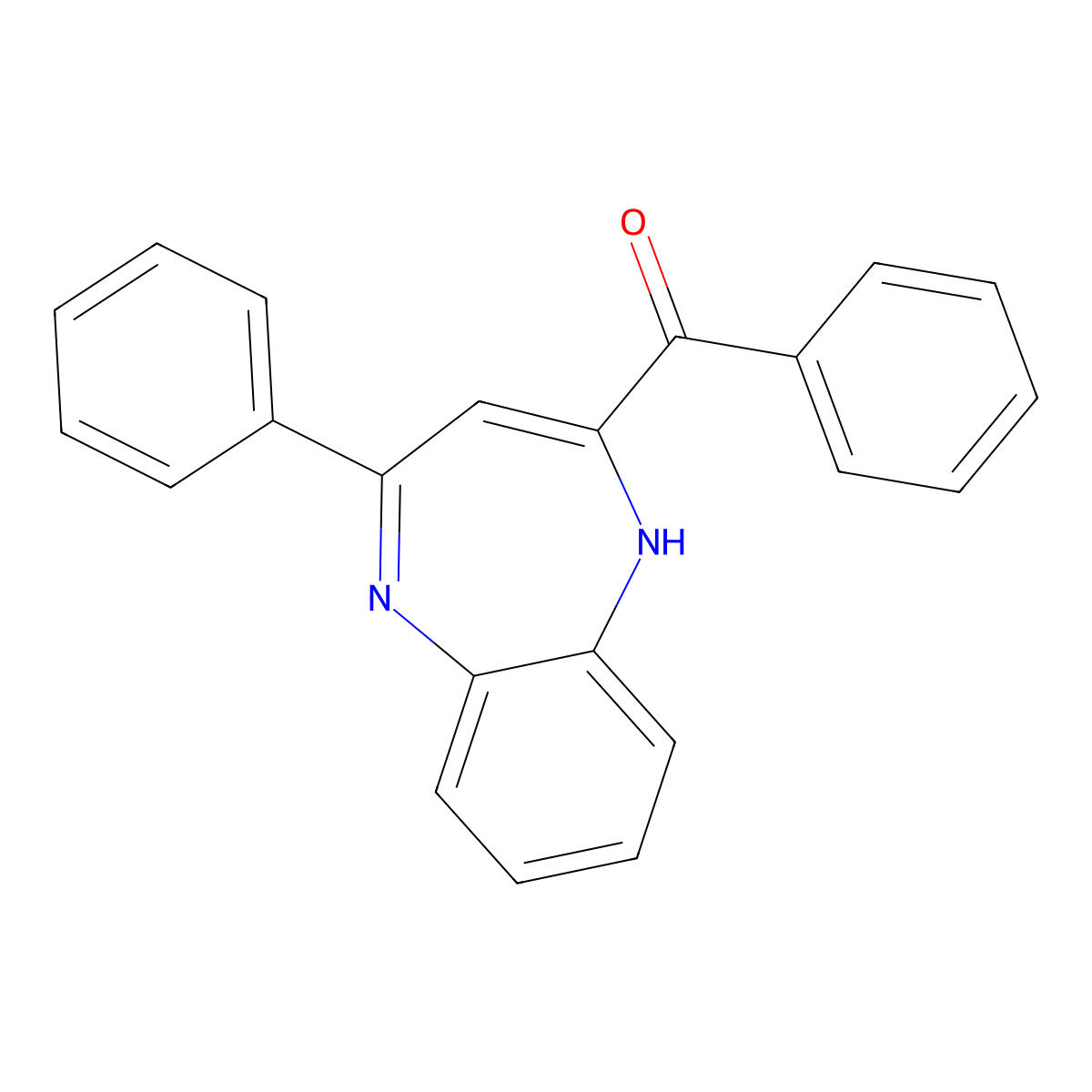 Phenyl(4-phenyl-1h-1,5-benzodiazepin-2-yl)methanone molecular structure, CAS 53878-76-5