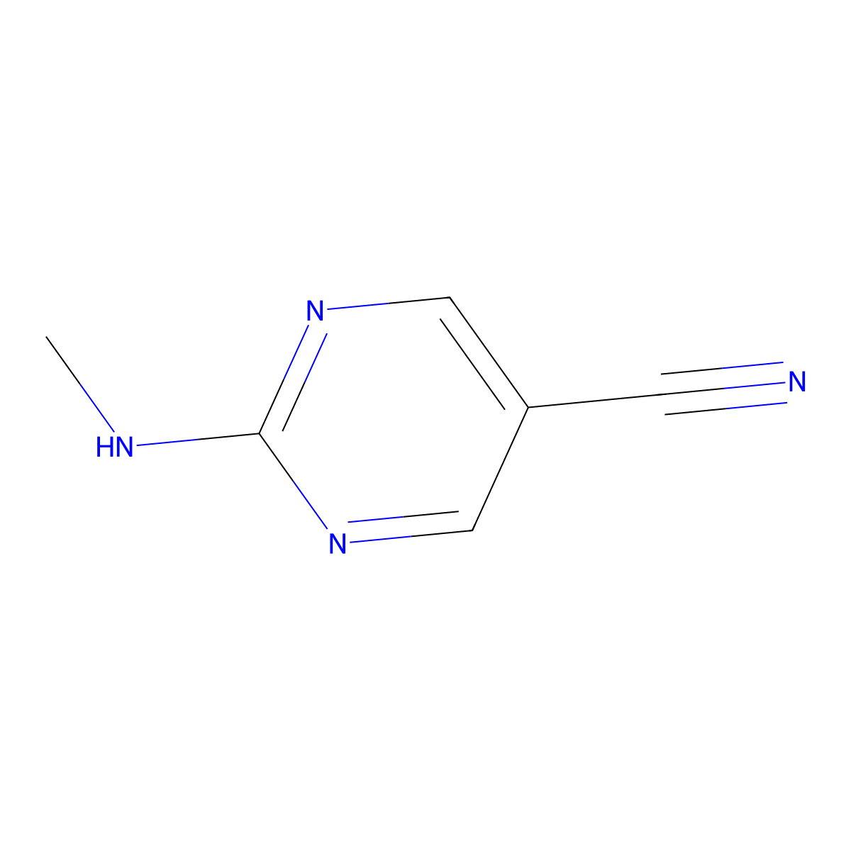2-(Methylamino)-5-pyrimidinecarbonitrile molecular structure, CAS 5388-28-3