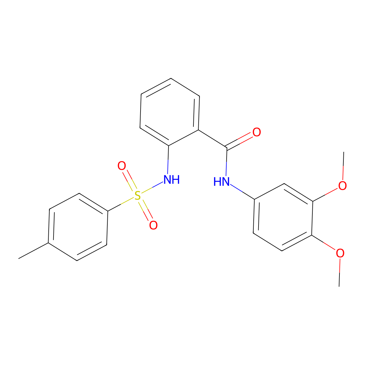 N-(3,4-dimethoxyphenyl)-2-[(4-methylphenyl)sulfonylamino]benzamide molecular structure, CAS 5388-92-1