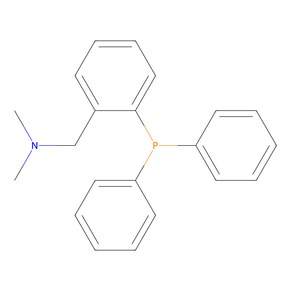 (2-((Dimethylamino)methyl)phenyl)diphenylphosphine molecular structure, CAS 53881-33-7