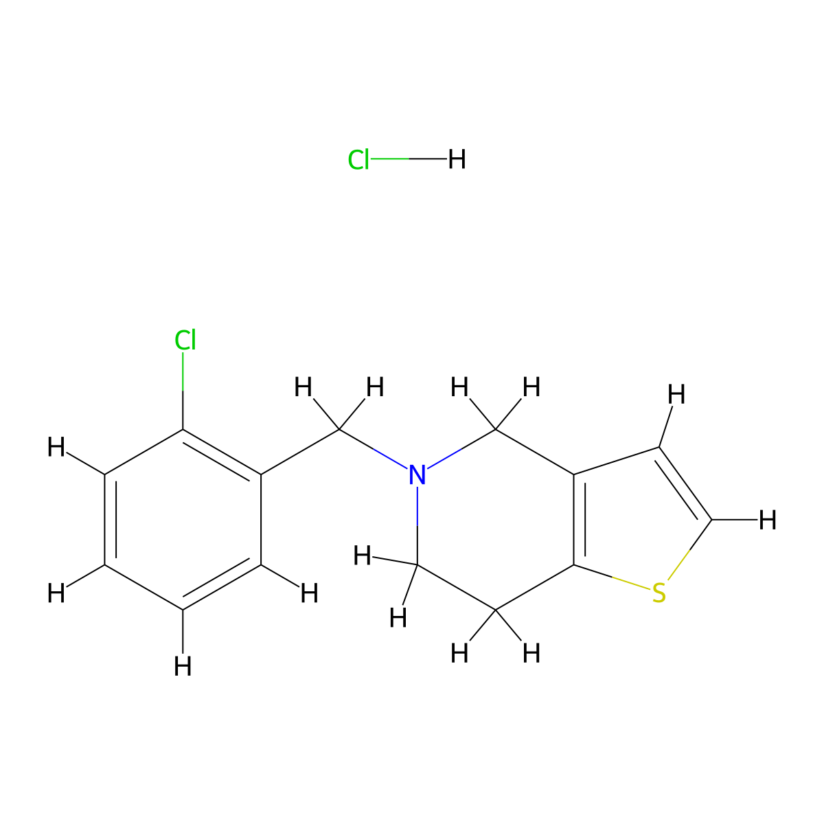 Ticlopidine Hydrochloride molecular structure, CAS 53885-35-1