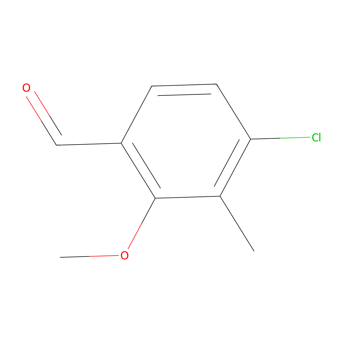 4-Chloro-2-methoxy-3-methylbenzaldehyde molecular structure, CAS 53887-72-2