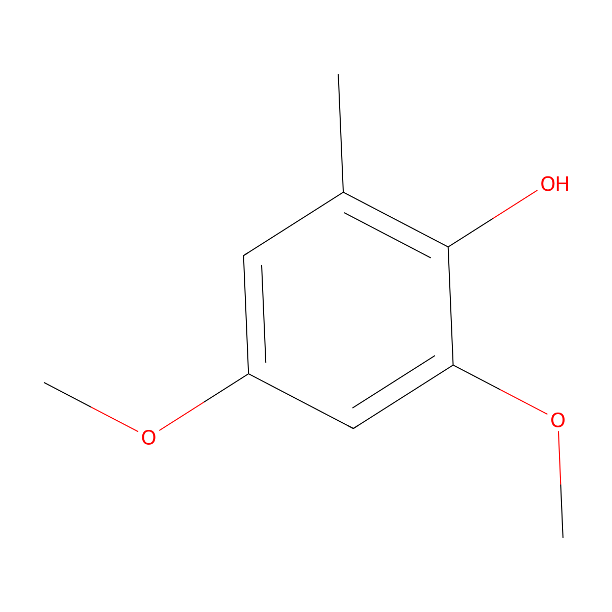 2,4-Dimethoxy-6-methylphenol molecular structure, CAS 53887-78-8