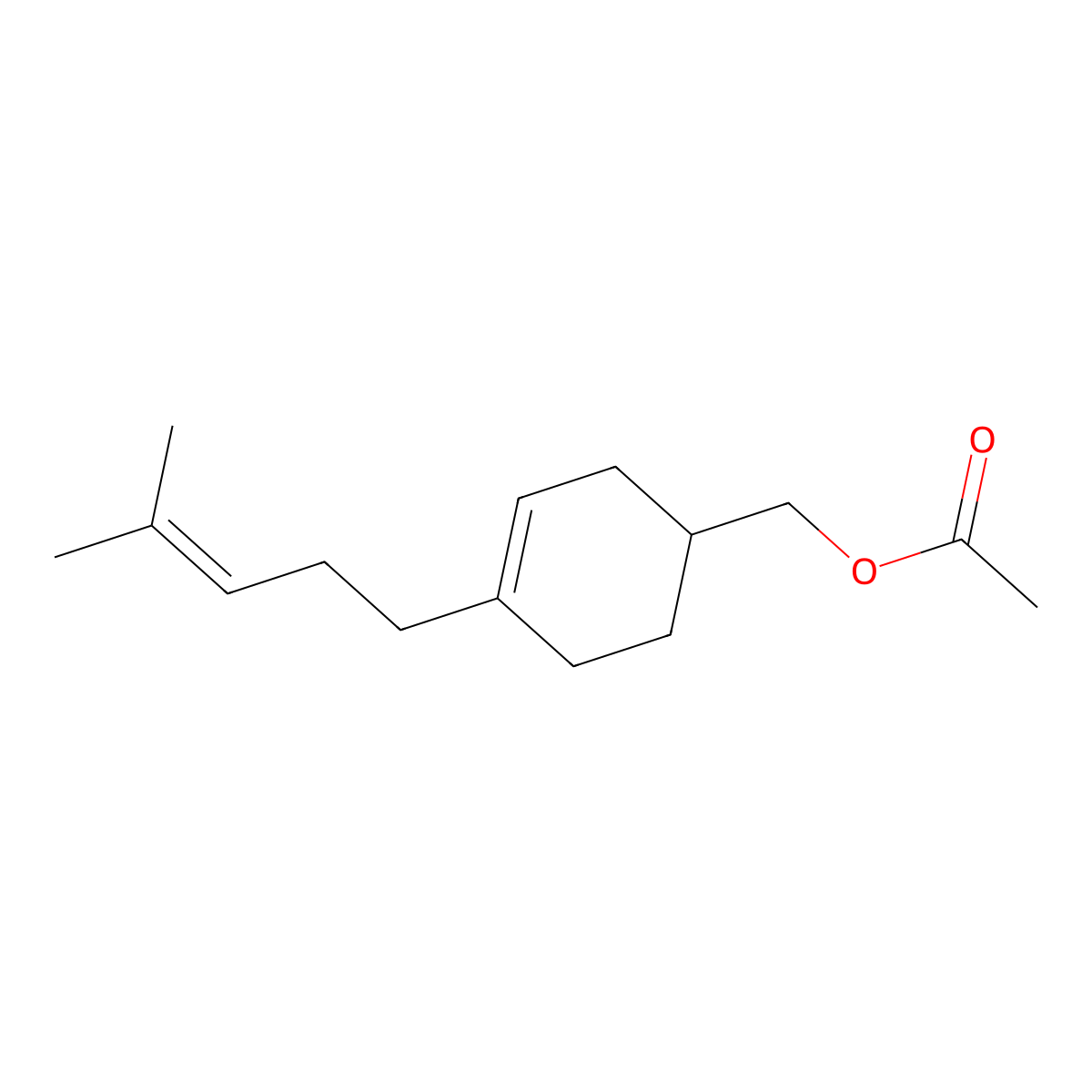 4-(4-Methylpenten-3-yl)cyclohex-3-ene-1-methyl acetate molecular structure, CAS 53889-39-7