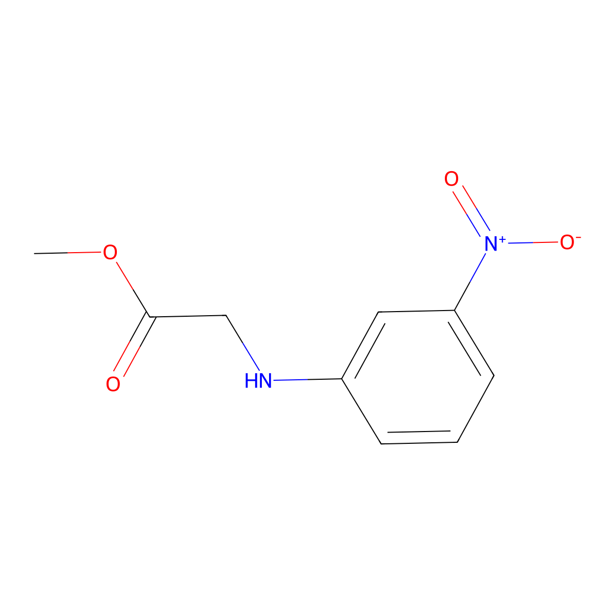 Methyl 2-(3-nitroanilino)acetate molecular structure, CAS 5389-83-3