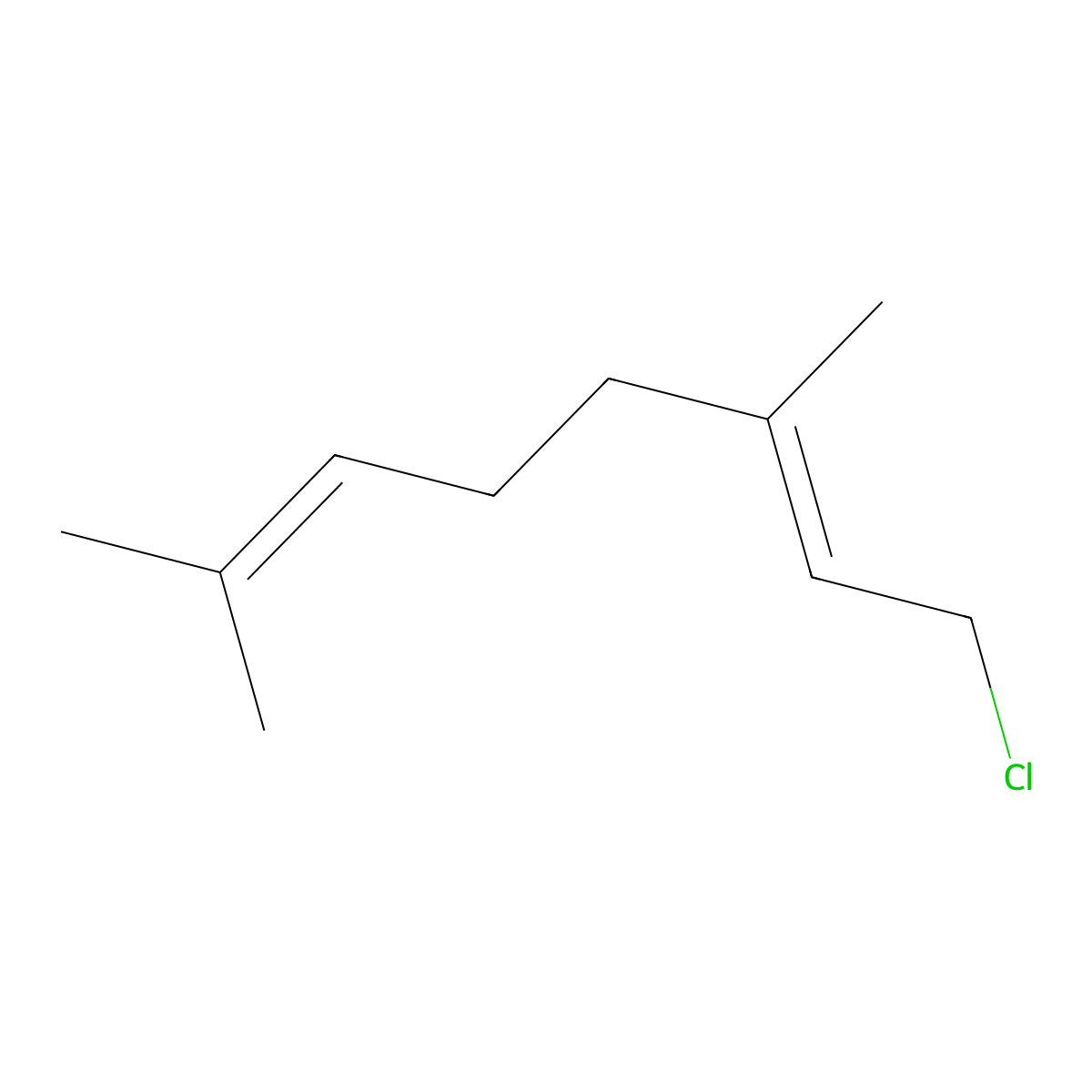 Geranyl chloride molecular structure, CAS 5389-87-7