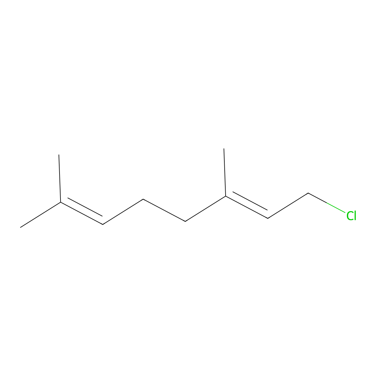 Geranyl chloride molecular structure, CAS 5389-87-7