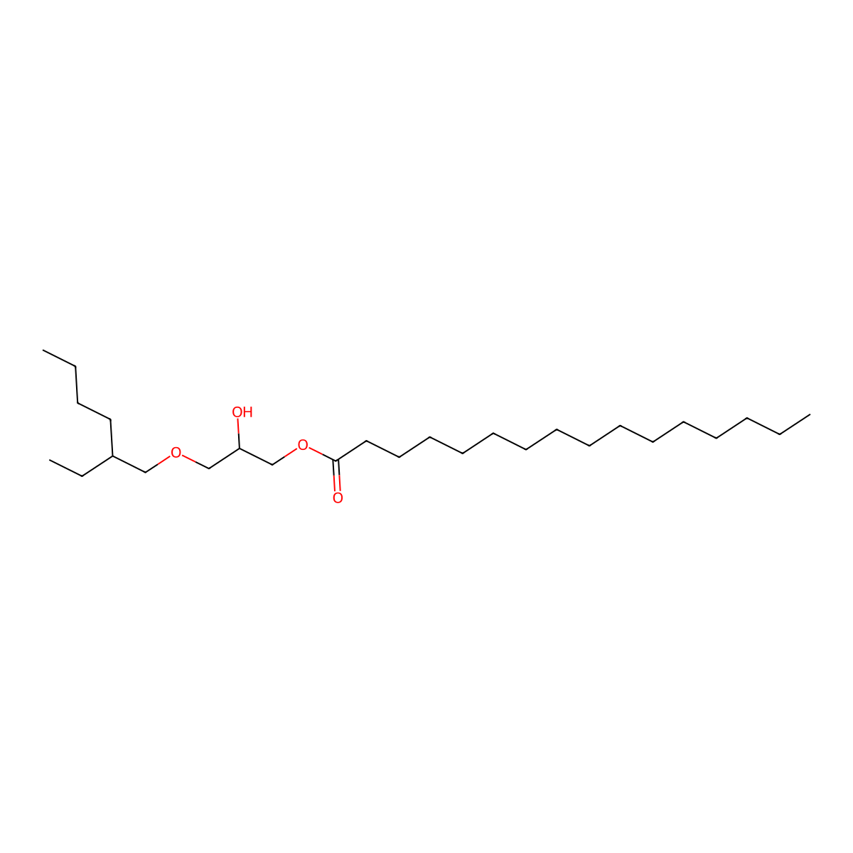 Ethylhexyloxyglyceryl palmitate molecular structure, CAS 53890-13-4