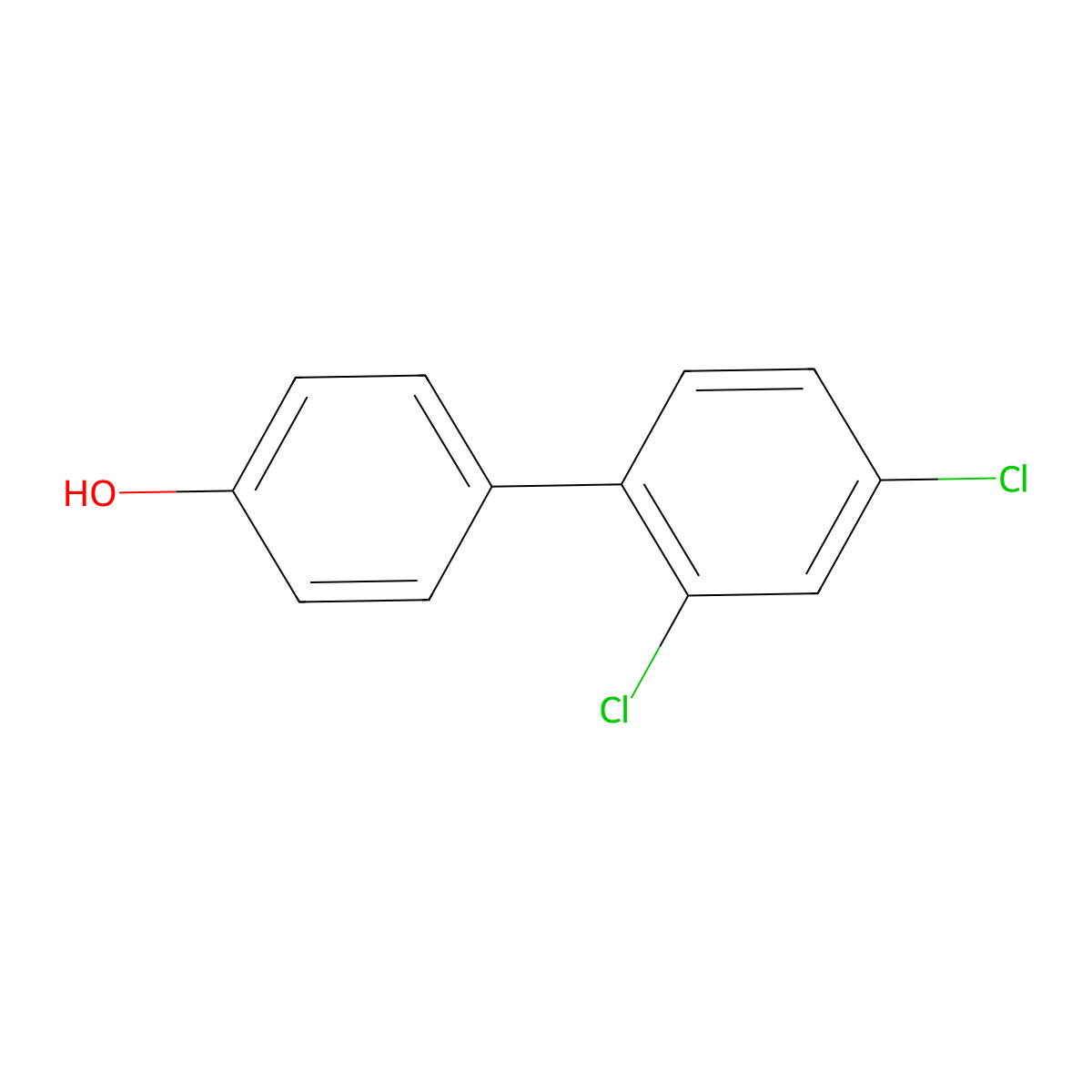 4-(2,4-Dichlorophenyl)phenol molecular structure, CAS 53890-76-9