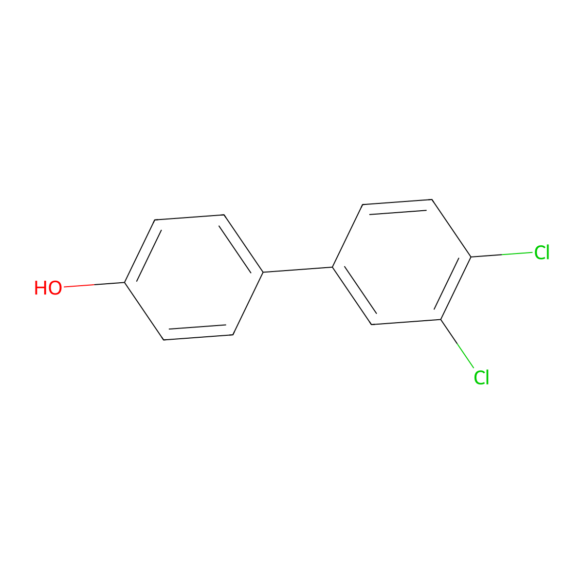 3',4'-Dichloro[1,1'-biphenyl]-4-ol molecular structure, CAS 53890-77-0