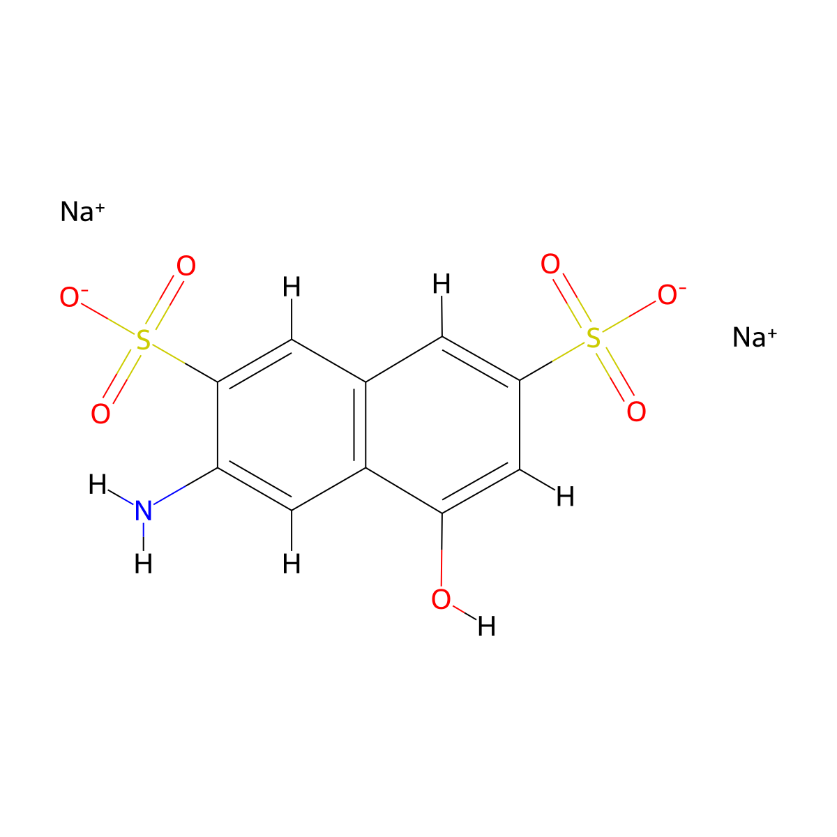 2,7-Naphthalenedisulfonic acid, 3-amino-5-hydroxy-, sodium salt (1:?) molecular structure, CAS 53891-22-8