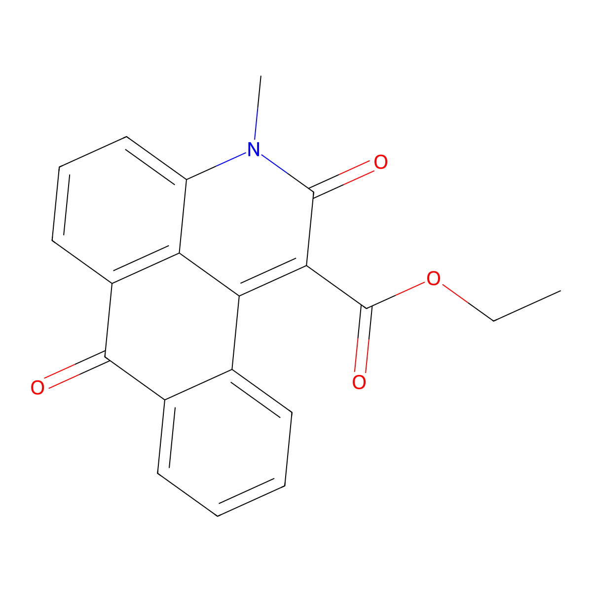 ethyl 3-methyl-2,7-dioxo-2,7-dihydro-3H-naphtho[1,2,3-de]quinoline-1-carboxylate molecular structure, CAS 53891-42-2